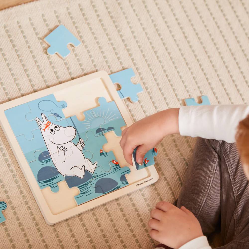 Moomin Puzzle carré en bois &quot;Pêche&quot; - En Bois