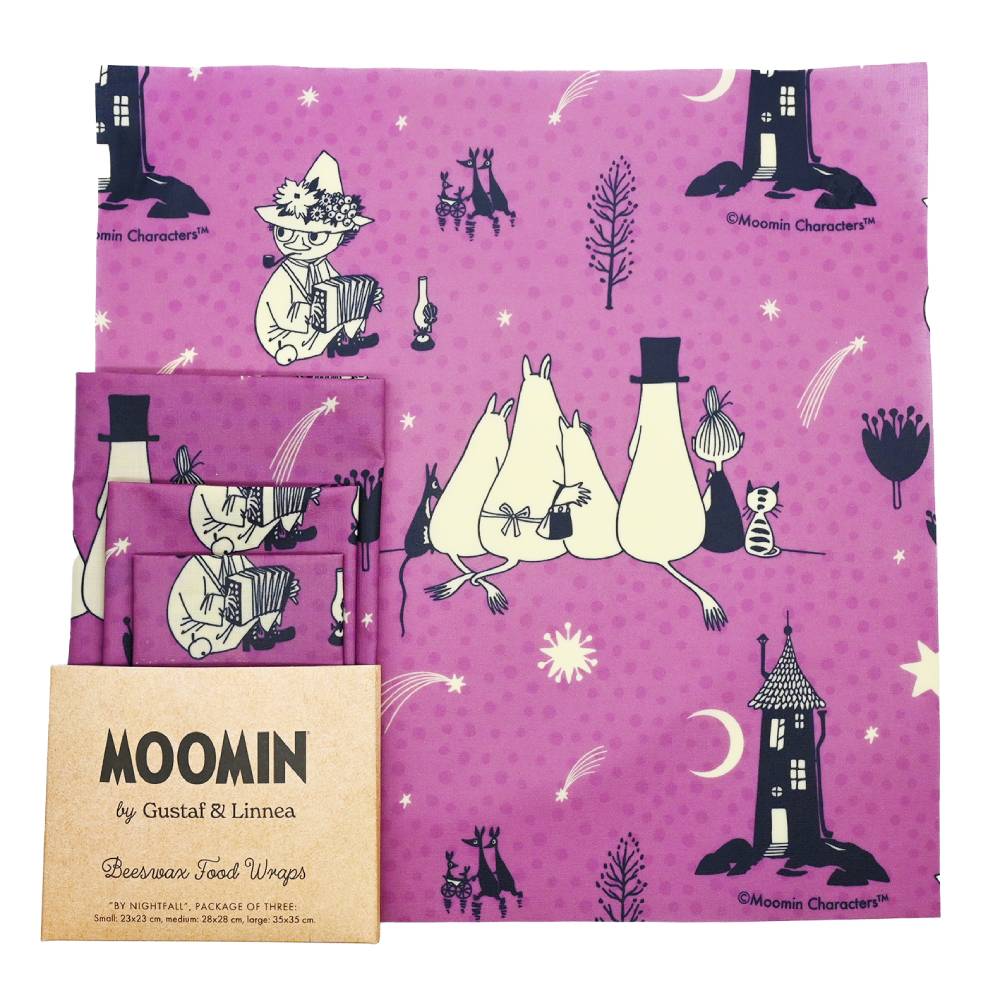 Moominpappa Bees Wax Wrap par Nightfall 3-pack - Gustaf &amp; Linnea