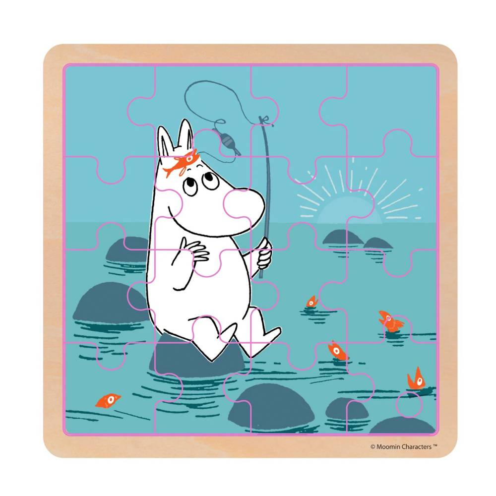 Moomin Puzzle carré en bois &quot;Pêche&quot; - En Bois