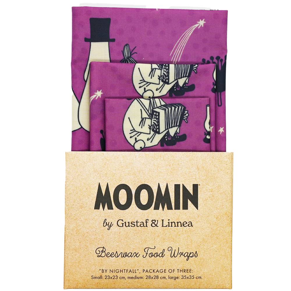 Moominpappa Bees Wax Wrap par Nightfall 3-pack - Gustaf &amp; Linnea