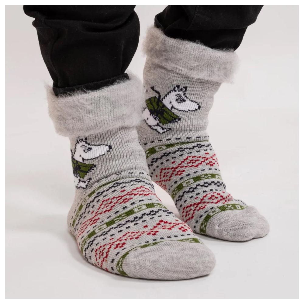 Moomintroll Fluffy Socks Grey - Martinex Moomin Shop Maroc