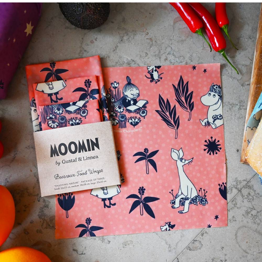 Enveloppement de cire d&#39;abeilles Snorkmaiden Enjoying Nature 3-pack - Gustaf &amp; Linnea