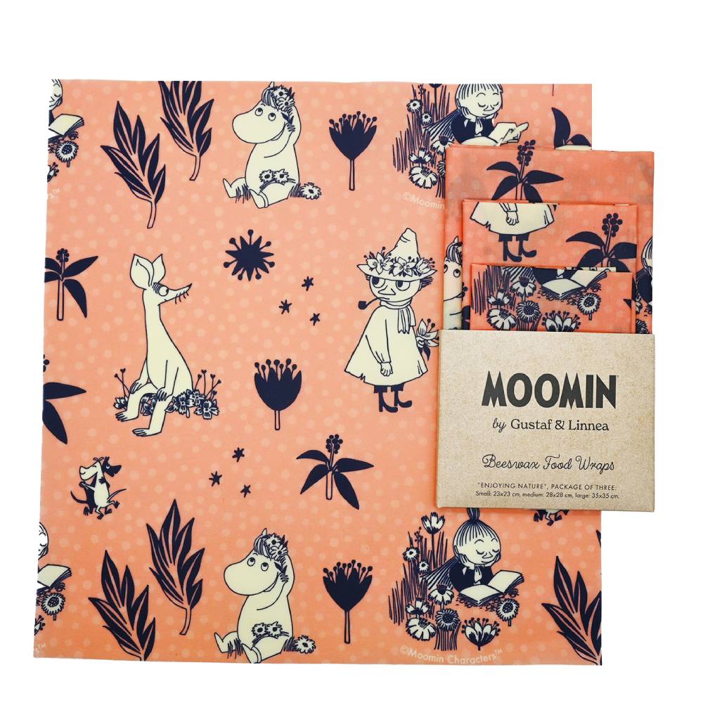 Enveloppement de cire d&#39;abeilles Snorkmaiden Enjoying Nature 3-pack - Gustaf &amp; Linnea