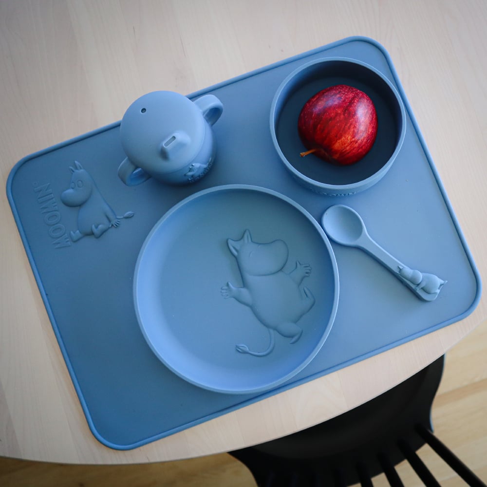 Assiette en silicone Moomintroll bleue – Rätt Start