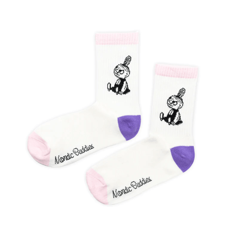 Little My Retro Socks White/Pink - Nordicbuddies Moomin Shop Maroc