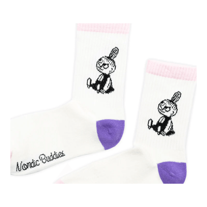 Little My Retro Socks White/Pink - Nordicbuddies Moomin Shop Maroc