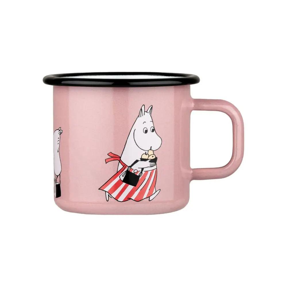 Moominmamma Retro Enamel Mug Pink 3,7 dl - Muurla Moomin Shop Maroc