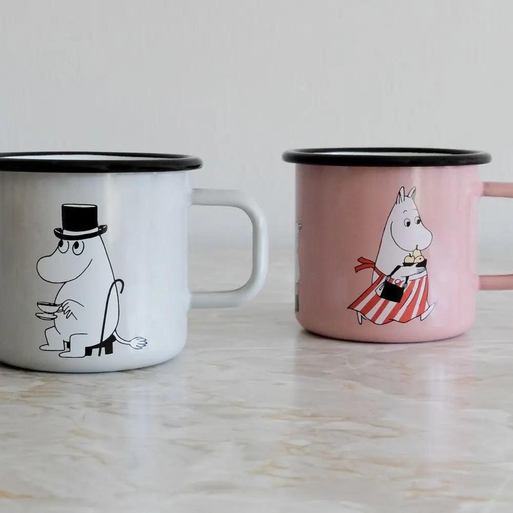 Moominmamma Retro Enamel Mug Pink 3,7 dl - Muurla Moomin Shop Maroc