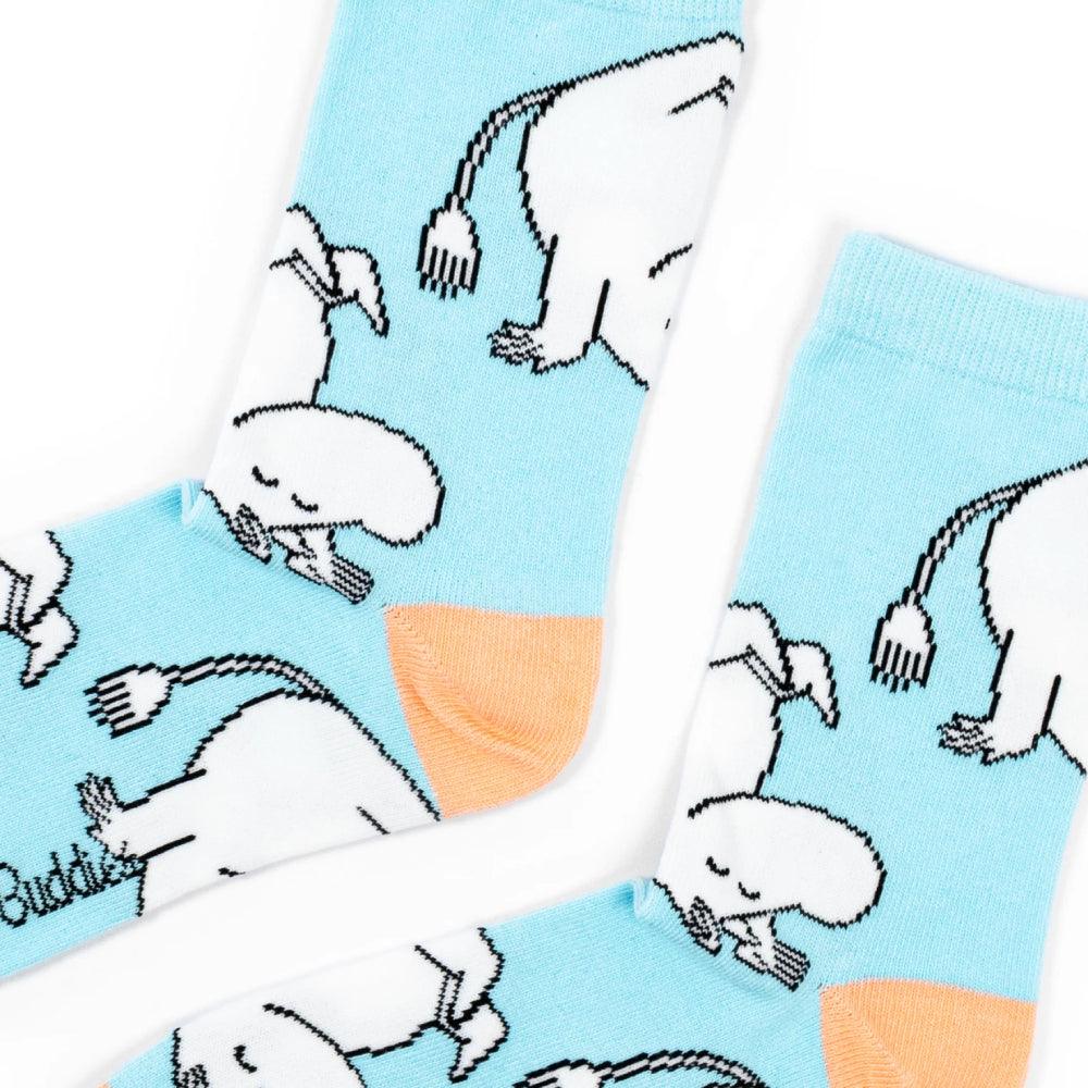 Moomintroll Happiness Socks Light Blue - Nordicbuddies Moomin Shop Maroc